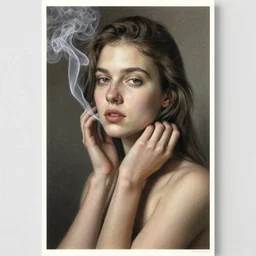 stylized portrait of an artistic pose, composition, surreal composition of a young lady with smoke by akut aydodu, realistic shaded, fine details, realistic shaded lighting poster by ilya kuvshinov, magali villeneuve, artgerm, jeremy lipkin and michael garmash and rob rey