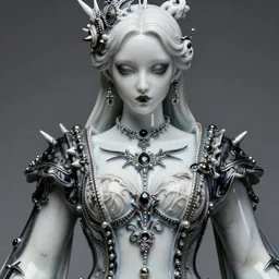 cybergoth porcelain woman with artnouveau garment and ornaments sharp focus 8 k