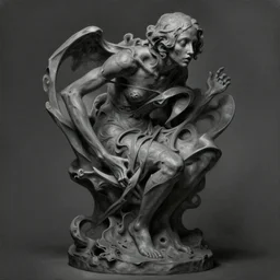 charcoal painting of a sculpture, distorted, abstract, creepy, intricate, elegant, highly detailed, ray tracing, digital painting, artstation, concept art, smooth, sharp focus, illustration, art by artgerm and greg rutkowski and alphonse mucha, 8 k