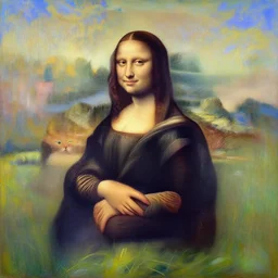 A painting of a cat under the sky in a field, Leonardo da Vinci, Ross Tran, Claude Monet, cgsociety, Trending on Artstation