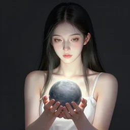 A woman holding an orb, cover by Artgerm