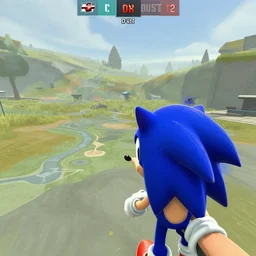 still of sonic the hedgehog in the map de_dust 2, counter-strike screenshot, 4k, photorealistic, hd, first person pov