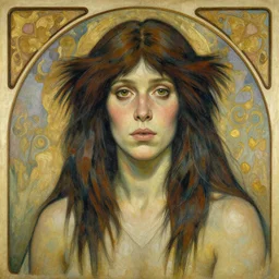 a neanderthal woman, painted by artgerm and greg rutkowski and alphonse mucha