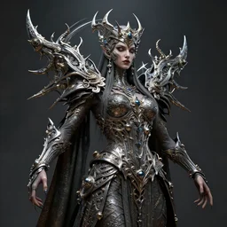 queen of metal, 4 k, ornate and intricate, jaw dropping, surreal, octane render