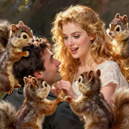 multiple chipmunks attack a man, Frank Frazzetta