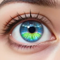 a beautiful eye with a soccer stadium inside