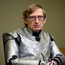 stephen hawking wearing robot suit, 4 k