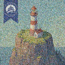 a painting of a lighthouse on top of a cliff, an art deco painting by Scott Listfield, behance contest winner, panfuturism, 2d game art, apocalypse landscape, isometric