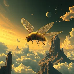 fly on by beeple, artgerm, dali, pennington, shinkai, kinkade, stella, mckie, alex grey, bluth, pranckevicius, graaf, chris moore, gric, masson, aivazosky, lovecraft, despain, bonestell. symbolism surrealism, spiritual, psychology, artstation, 8 k,
