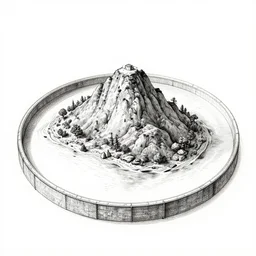 lost island, ink, convex