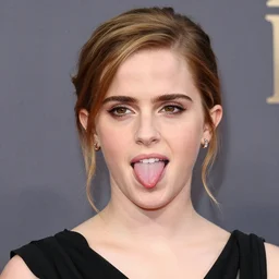 emma watson sticking out her tongue