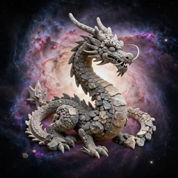 A portrait of a dragon made of stones in a nebula explosion, trending on artstation, digital art,