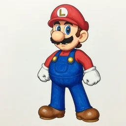 punished luigi concept art by yoji shinkawa, felt tip pen