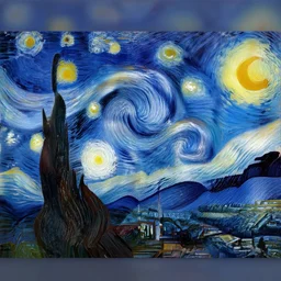 a modernized version of starry night, accurate, 4 k, realistic