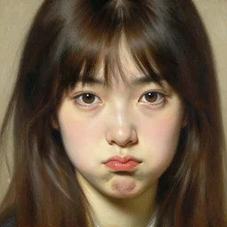 detailed face portrait of pretty pouting anime girl, painting by gaston bussiere, craig mullins, j. c. leyendecker