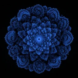 hyper fractal, contrasty, rounded, needle, blue, black, microscopic flora, david normal