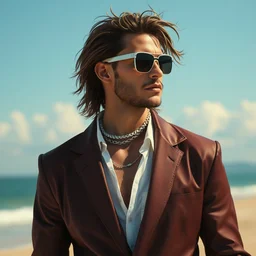 hyperrealistic men's stylish futuristic summer fashion 2 0 3 0. clear details