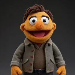 joel from the last of us as a muppet. highly detailed felt. hyper real photo. 4 k.