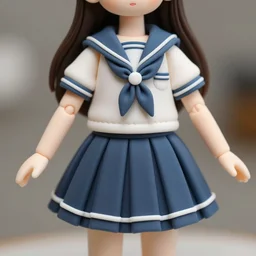 delicate detailed couture stylized sailor uniform and skirt made of fondant made by avant designer, pretty model, aesthetic cute with flutter, expert design, sigma 8 5 mm f _ 8, high detail photography