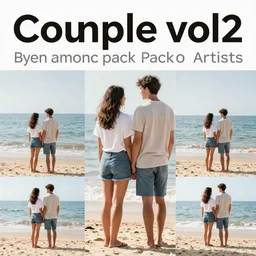 couple, man and woman on the beach in couple vol 2 photo reference pack for artists - 2 2 0 jpegs pose, spirit hugs, gold trim, atmoshperic, elegant, sharp focus, sand sea, red sun, huge lips, by by satine zillah, trending on artstation, intricate details