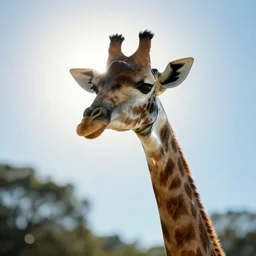sun shining through a glass giraffe, daylight picture, refraction