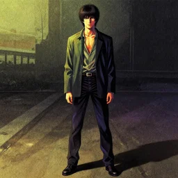 fully body portrait of  a lost soul,  colorful, illustration by Mads Berg and  Karolis Strautniekas,small finely stippled light, dramatic lighting,fine texutre, editorial illustration, detailed,katsuhiro otomo, dynamic composition,moody, cinematic, film grain