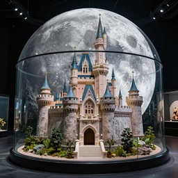 real life castle inside a giant terrarium on the moon