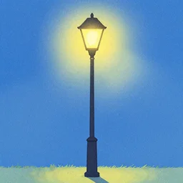 a lamp post in the style of Ryuta Ueda's art