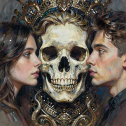 portrait painted in ian mcque style drawn by vania zouravliov and takato yamamoto, inspired by skull, intricate acrylic gouache painting, high detail, sharp high detail, artstation