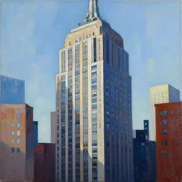 new york city building abstract geometric painting