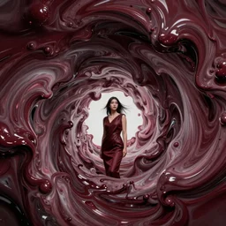 fluid swirl storm masses of burgundy oil paints building chaotic satin structure of unreal beautiful girl in other dimensions, one point perspective wayne barlow, bao pham, donato giancola, larry elmore, masterpiece, trending on artstation, featured on pixiv, cinematic composition, beautiful lighting, sharp, details, hyper - detailed, hdr, 4 k, 8 k