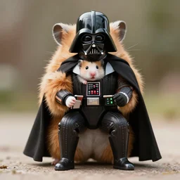 a beautiful photo of darth vader riding on a hamster, trending on instagram