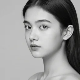 grayscale photo of a girl