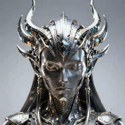 a futuristic portrait of erebus the evil lord wearing a massive ornate headdress made of sci fi metal, cinematic lighting, smooth, high detail, high octane, unreal engine, octane render, by vitaly bulgarov artstation, golden rule, sense of action, fog volumes, vivid color glow, post processing, cgsociety