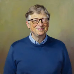 this is a painting with the theme bill gates inner peace on the artstation trending page of year 2 2 2 2