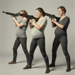 pregnant women with machine guns by finlay patrick von ensor