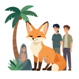 fennec fox, clean cel shaded vector art. shutterstock. behance hd by lois van baarle, artgerm, helen huang, by makoto shinkai and ilya kuvshinov, ross aws, illustration, foolish palm tree