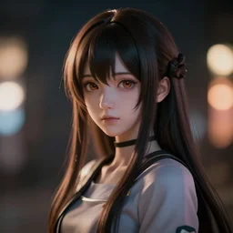Portrait of a anime girl with bokeh, highly detailed, dramatic lighting, octane render, 4K