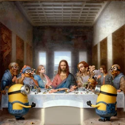 minions, the last supper painting by leonardo da vinci