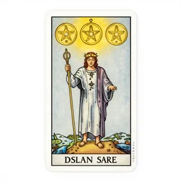 three of pentacles tarot card by austin osman spare
