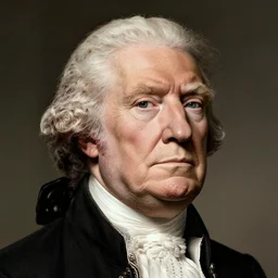 face portrait of George Washington with the hair of Donald Trump