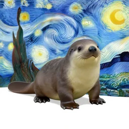platypus in the style of van gogh