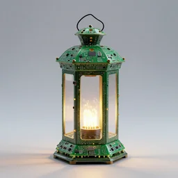 lantern made of circuit boards, product photo, highly detailed, unreal engine, 4 k