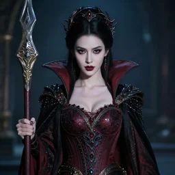 portrait photograph of a real-life extremely beautiful!! vampire queen warrior, looking at the camera!!. Extremely detailed. 8k