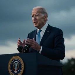 film still of joe biden 3 0 0 movie, 8 k, cinematic lighting, moody sky