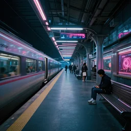 cyberpunk train station
