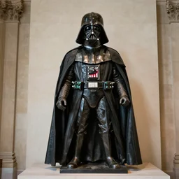 sculpture of darth vader in the louvre, by michelangelo