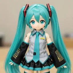 a photo of a Hatsune Miku in japonese bjd dolls style, 4k
