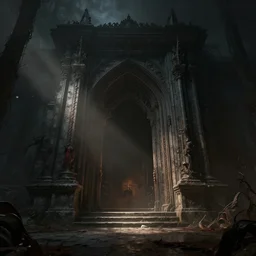 a beautiful hyper realistic detailed matte painting of the entrance of the purgatory, horror, dark mood, dramatic lighting, dynamic lighting, cinematic lighting, lit by morning light, by finnian macmanus and jessica rossier, unreal engine, featured on artstation, ultrawide angle, f 8