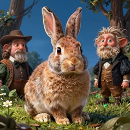 a rabbit as gollum, digital art by eugene de blaas and ross tran, vibrant color scheme, highly detailed, in the style of romanticism, cinematic, artstation, greg rutkowski